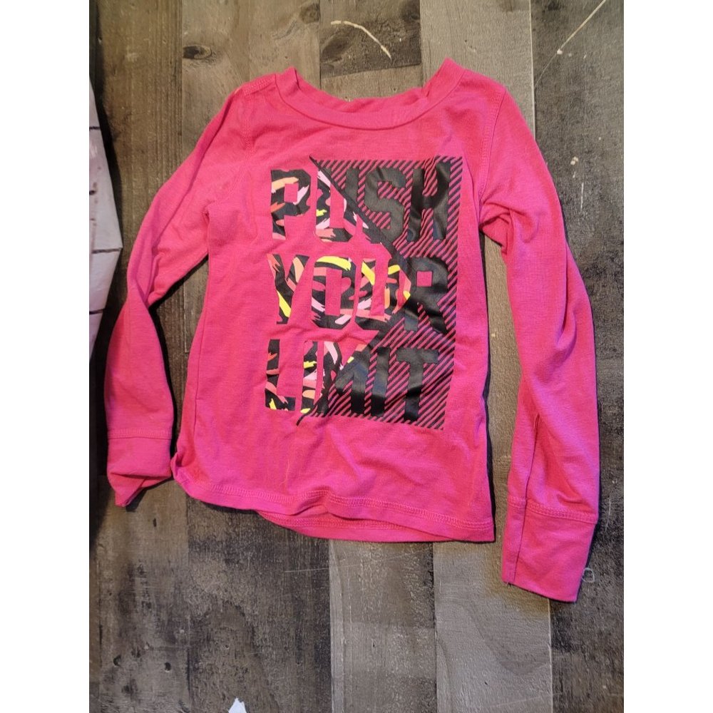Kidpik Push Your limit pink long sleeve shirt youth